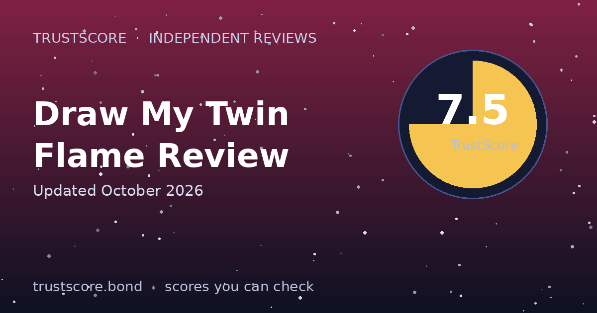 Draw My Twin Flame TrustScore card — 7.5 out of 10