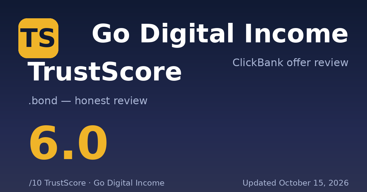 Go Digital Income TrustScore card — 6.0 out of 10