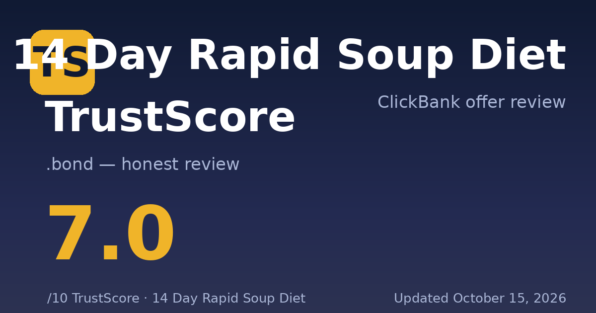 14 Day Rapid Soup Diet TrustScore card — 7.0 out of 10