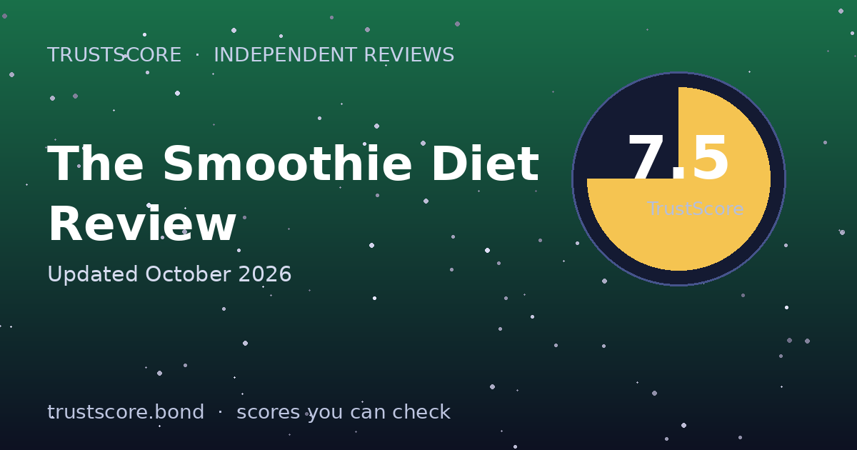 The Smoothie Diet TrustScore card — 7.5 out of 10