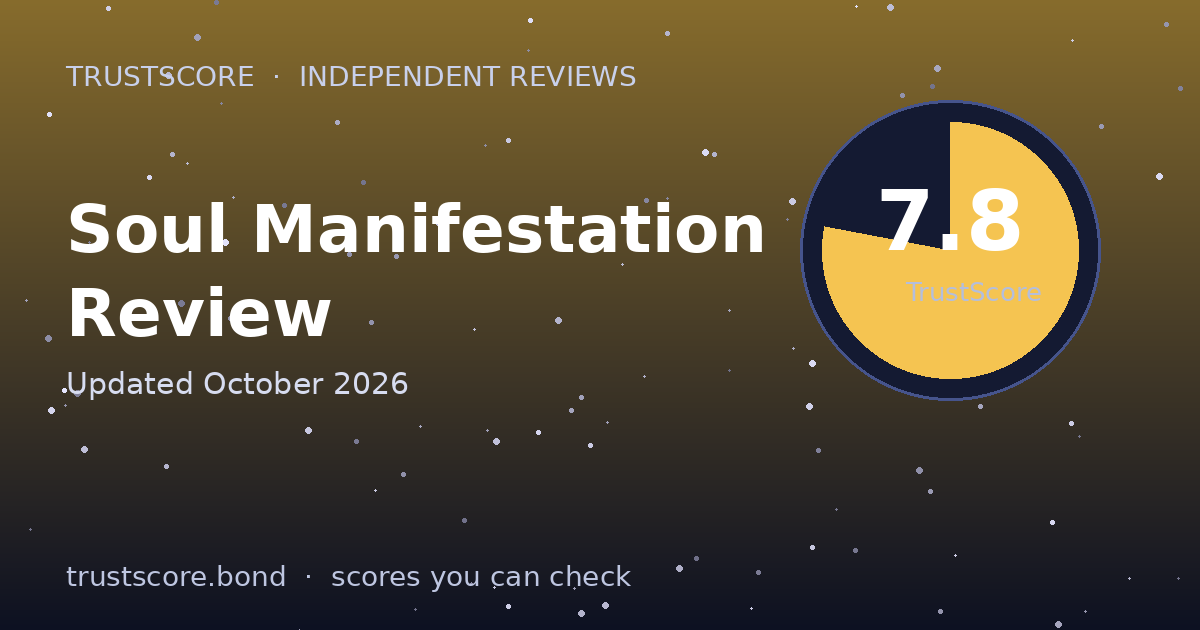 Soul Manifestation TrustScore card — 7.8 out of 10